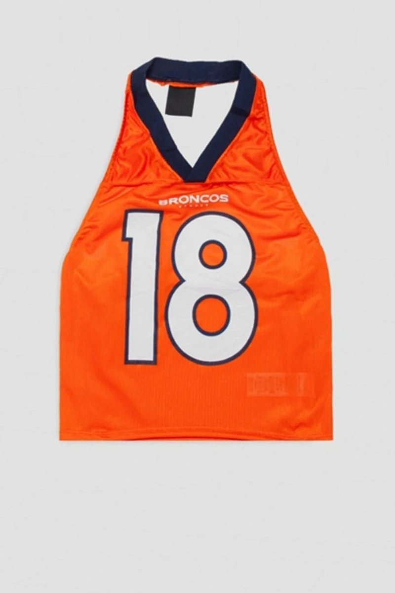 Frankie Collective Rework Denver Broncos Football Halter Top