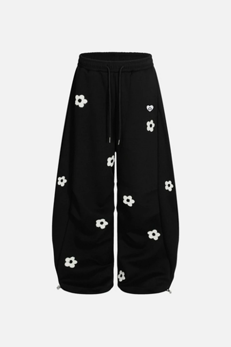 Aelfric Eden Floral Embroidery Baggy Barrel Sweatpants