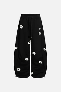 Aelfric Eden Floral Embroidery Baggy Barrel Sweatpants