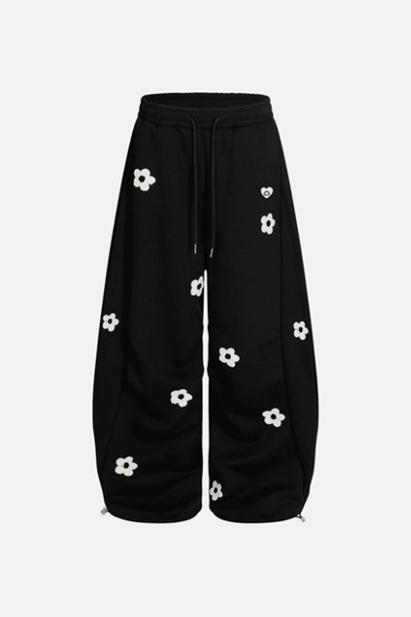 Aelfric Eden Floral Embroidery Baggy Barrel Sweatpants