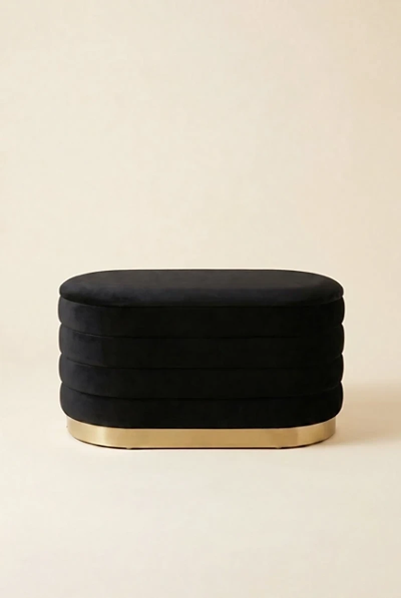 TOV Furniture Lillian Velvet Upholstered Storage Bench