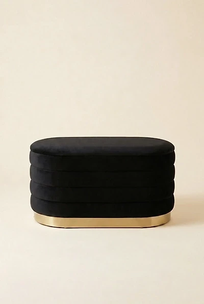 TOV Furniture Lillian Velvet Upholstered Storage Bench