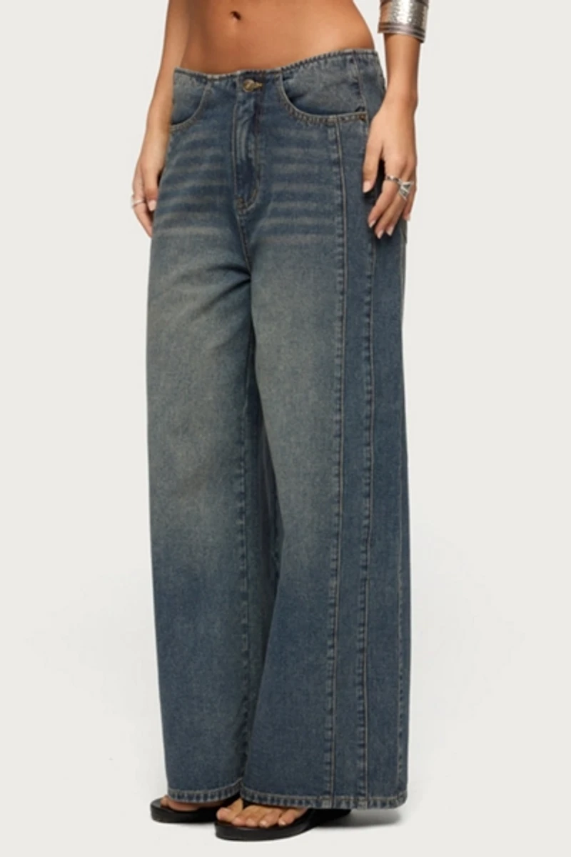 Edikted Elia No Waistband Low Rise Baggy Jeans