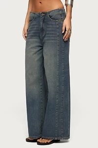 Edikted Elia No Waistband Low Rise Baggy Jeans