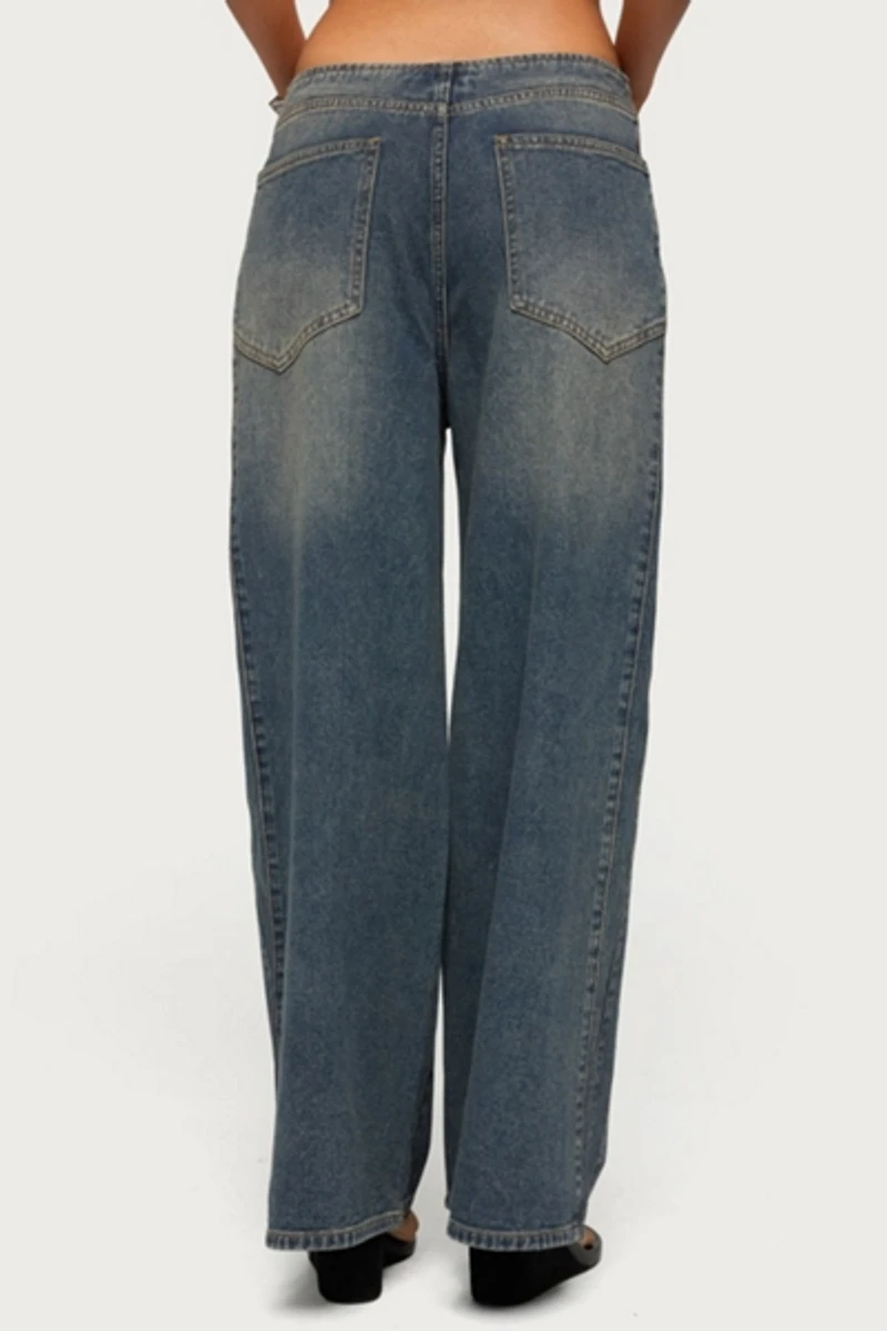 Edikted Elia No Waistband Low Rise Baggy Jeans