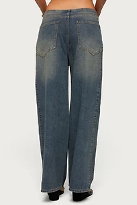 Edikted Elia No Waistband Low Rise Baggy Jeans