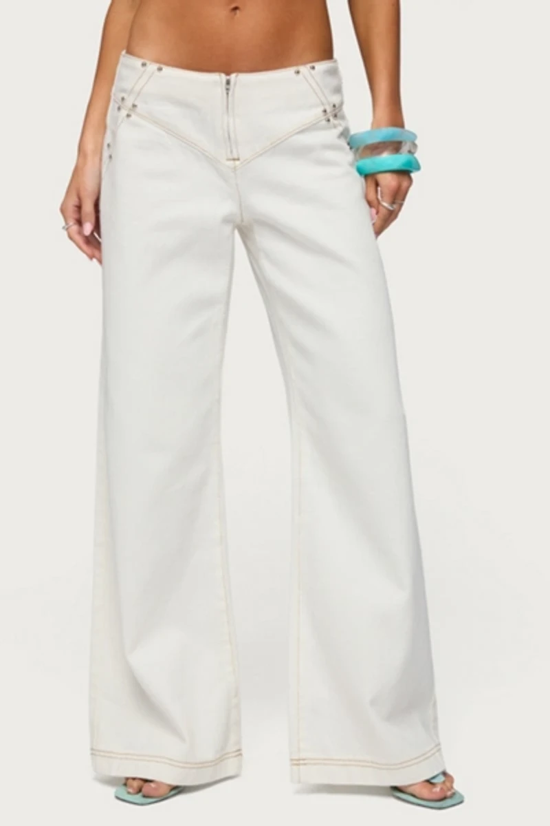 Edikted Kianni Low Rise Wide Leg Jeans