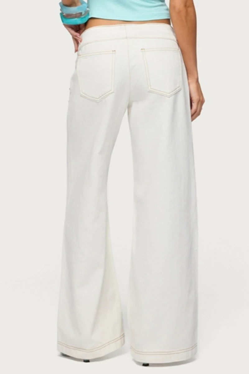 Edikted Kianni Low Rise Wide Leg Jeans