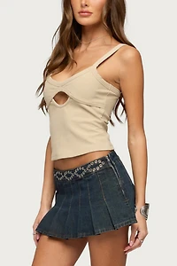Edikted Roria Grommet Pleated Mini Skort