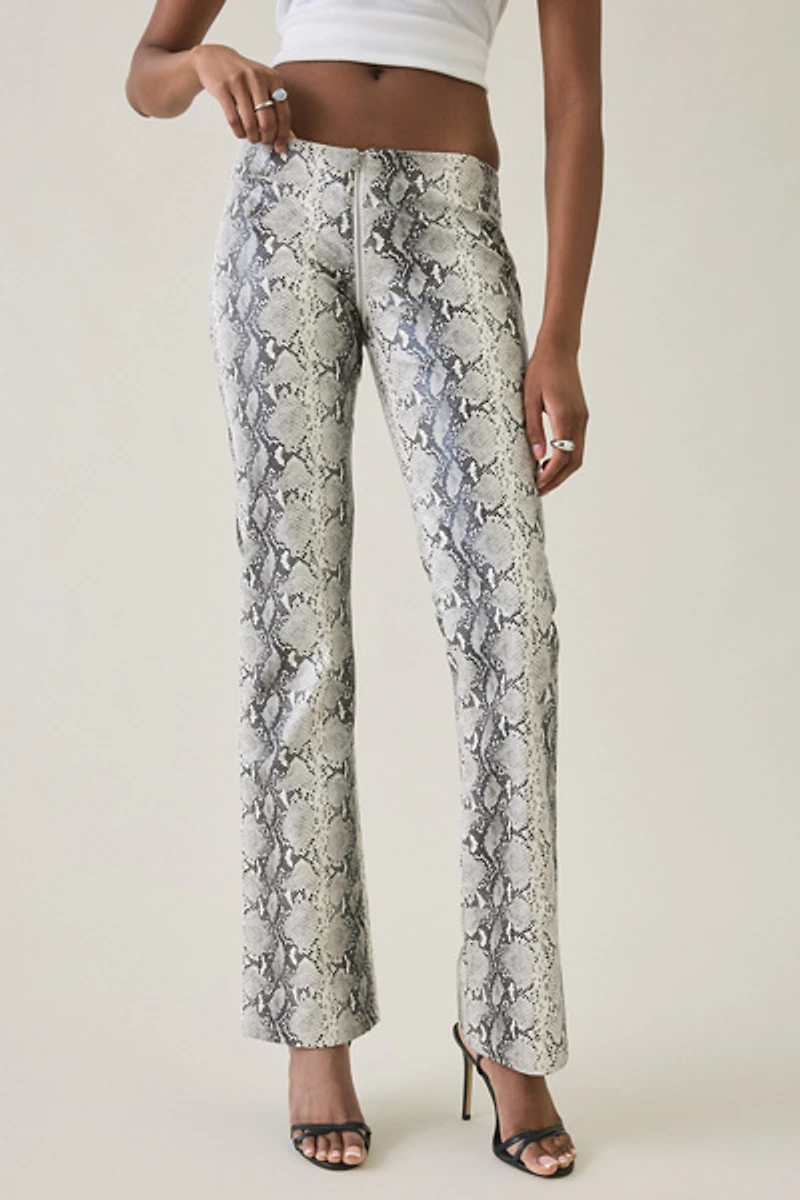 I.AM.GIA. Hendrix 2.0 Snakeskin Faux Leather Low-Rise Pants
