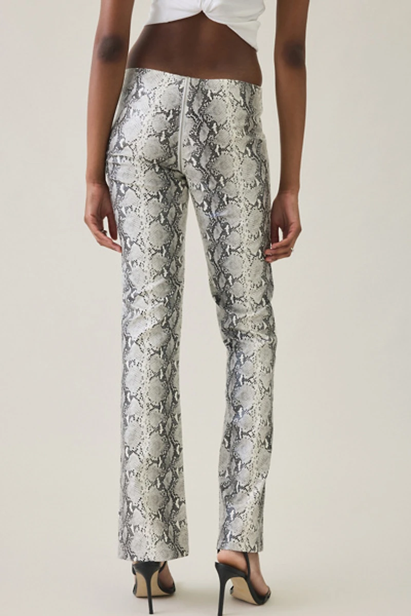 I.AM.GIA. Hendrix 2.0 Snakeskin Faux Leather Low-Rise Pants