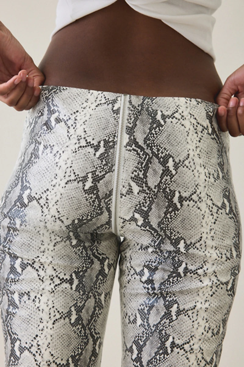 I.AM.GIA. Hendrix 2.0 Snakeskin Faux Leather Low-Rise Pants