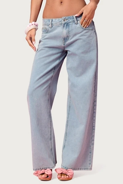 Edikted Embroidered Barbie™ Low Rise Baggy Jeans
