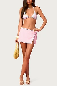 Edikted Barbie™ Linen Look Wrap Mini Skirt