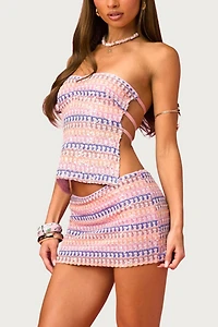 Edikted Barbie™ Glow Sequin Knit Mini Skort