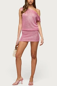 Edikted Mei Off Shoulder Sequin Knit Dress