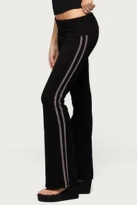Edikted Charly Foldover Stripey Flared Pants