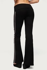 Edikted Charly Foldover Stripey Flared Pants