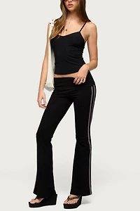 Edikted Charly Foldover Stripey Flared Pants