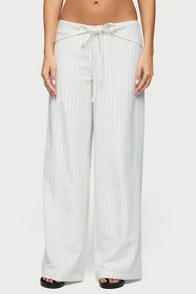Edikted Parker Pinstripe Tie Belt Pants