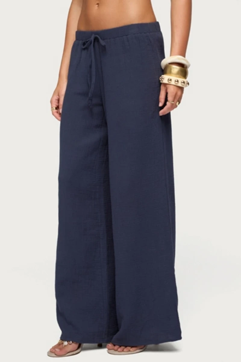 Edikted Viktoria Wide Leg Gauze Pants