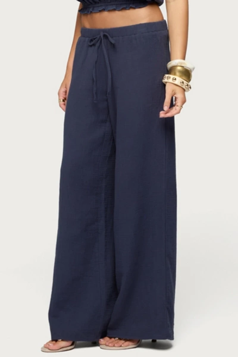Edikted Viktoria Wide Leg Gauze Pants
