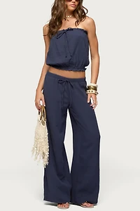Edikted Viktoria Wide Leg Gauze Pants