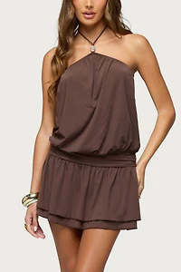 Edikted Mikaela Drop Waist Mini Dress