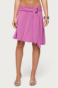 Edikted Fiori Buckle Asymmetric Midi Skirt