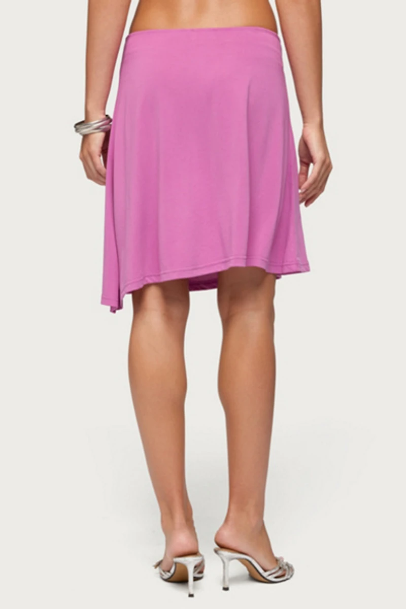 Edikted Fiori Buckle Asymmetric Midi Skirt