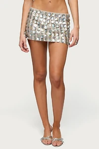 Edikted Diane Iridescent Disc Mini Skort