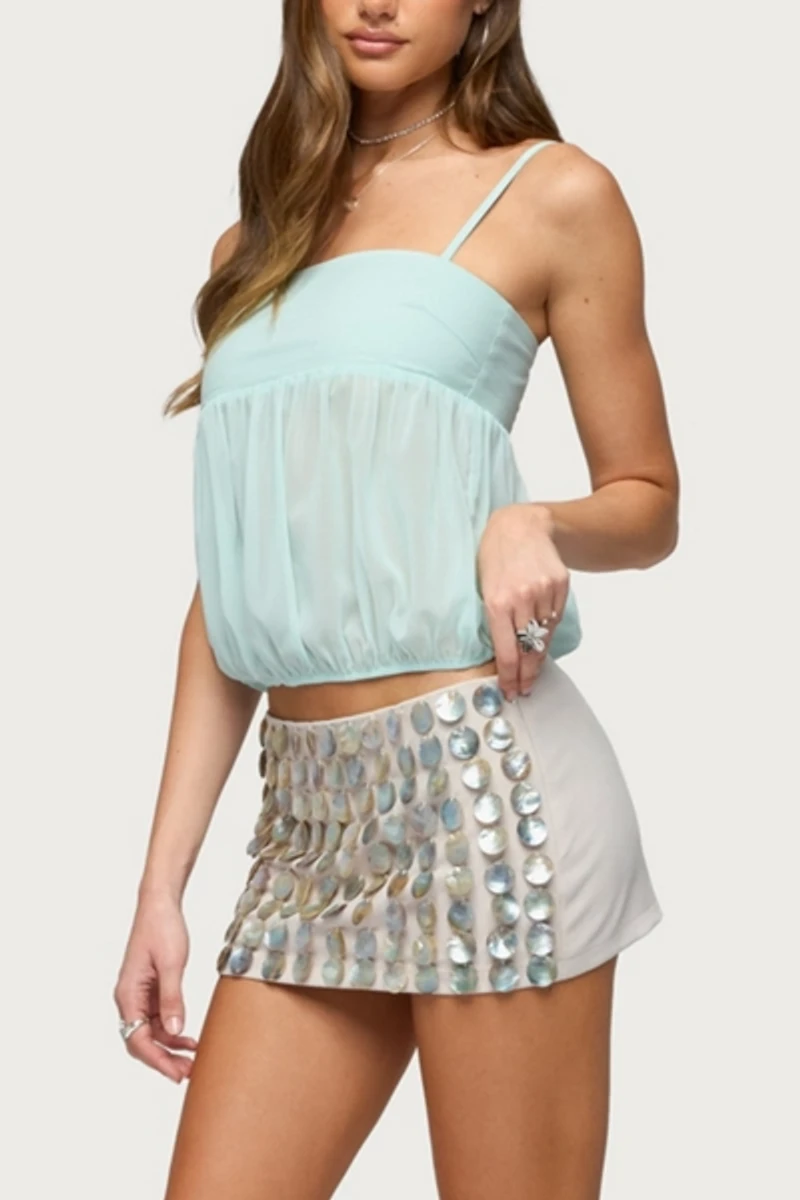Edikted Diane Iridescent Disc Mini Skort