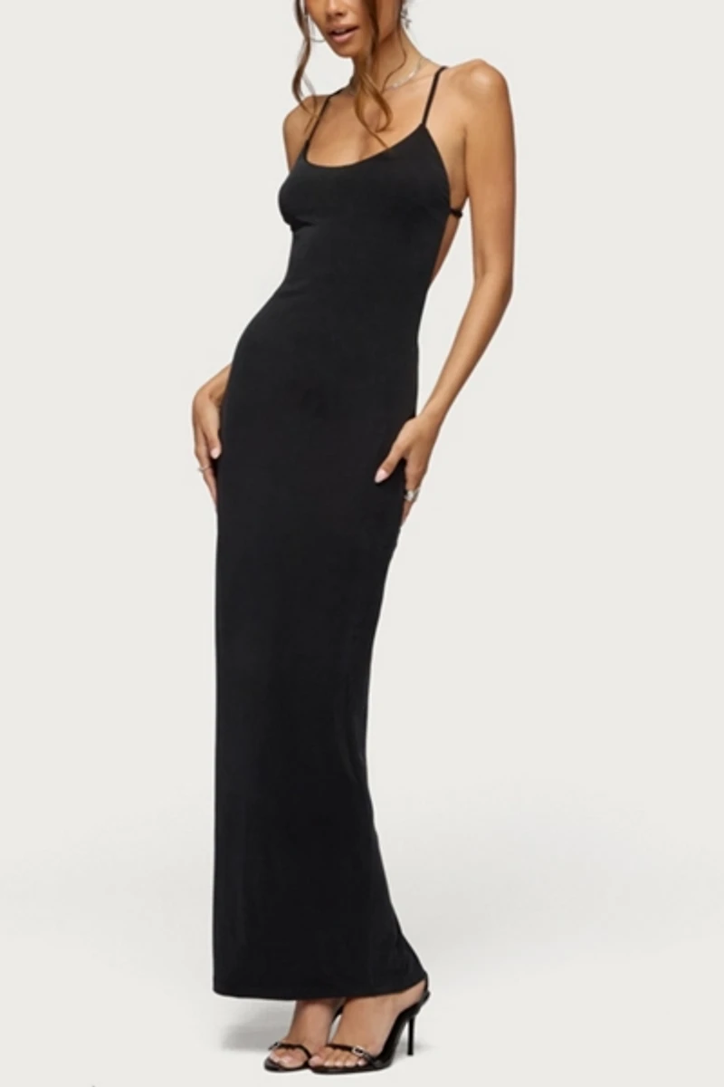 Edikted Zhuri Ring Backless Maxi Dress