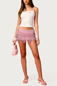 Edikted Sparkle Barbie™ Sequin Tank Top