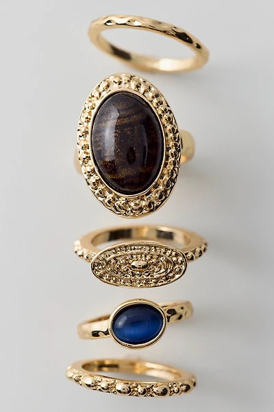 Tiger's Eye Mix Match Rings Set
