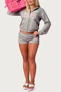 Edikted Team Barbie™ Lacey Terry Shorts