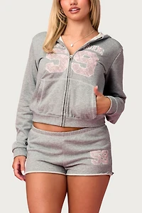 Edikted Team Barbie™ Lacey Terry Shorts
