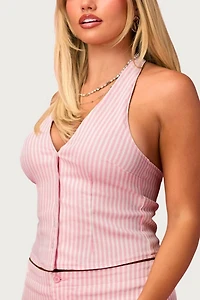 Edikted Barbie™ Striped Halter Top