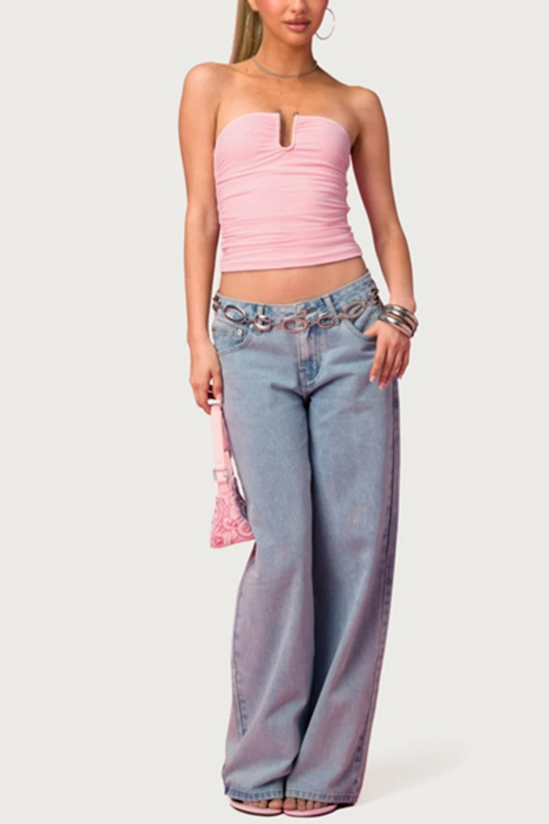 Edikted Barbie™ Curved U Strapless Top