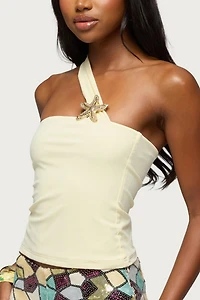 Edikted Kalia Sea Star Asymmetric Strap Top