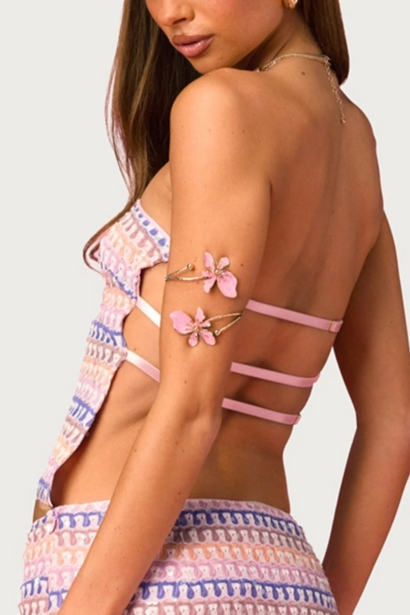 Edikted Barbie™ Glow Backless Sequin Knit Top
