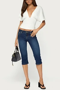 Edikted Betee Flutter Plunge Neck Top