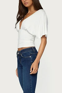 Edikted Betee Flutter Plunge Neck Top