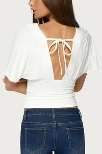 Edikted Betee Flutter Plunge Neck Top