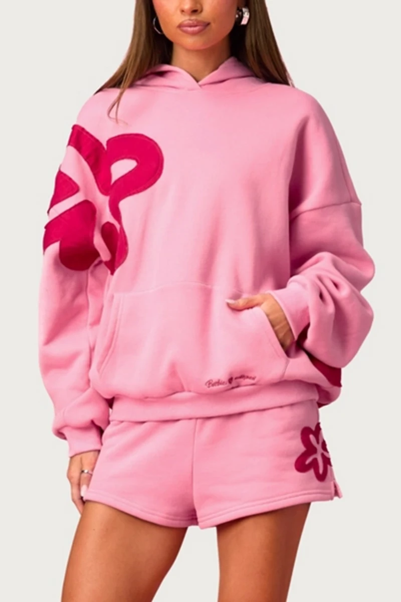 Edikted Barbie™ Blossom Oversized Hoodie
