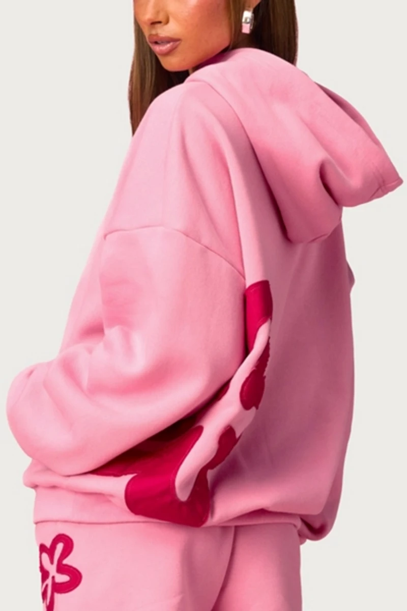 Edikted Barbie™ Blossom Oversized Hoodie