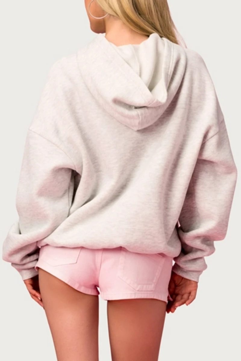 Edikted Barbie™ Rhinestone Oversized Hoodie