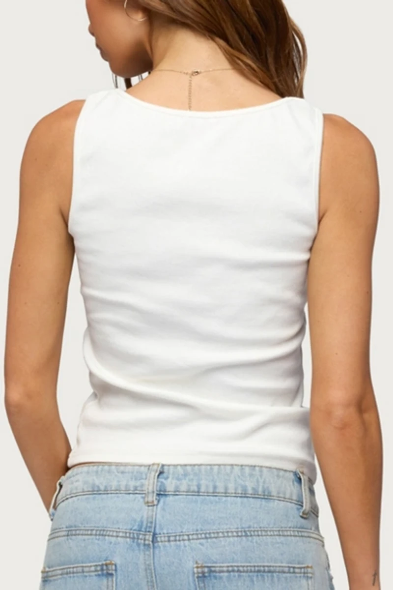 Edikted Natash Mixed Button Tank Top