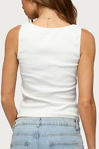 Edikted Natash Mixed Button Tank Top