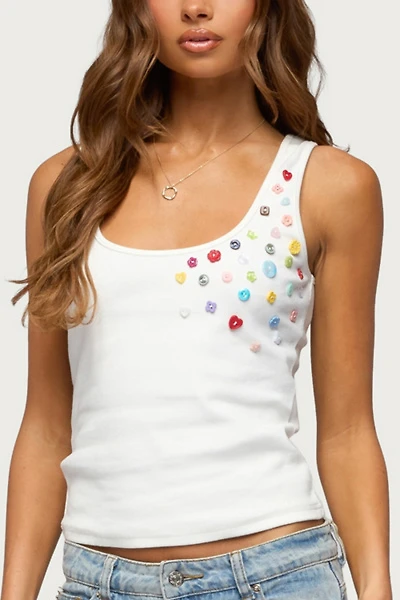 Edikted Natash Mixed Button Tank Top